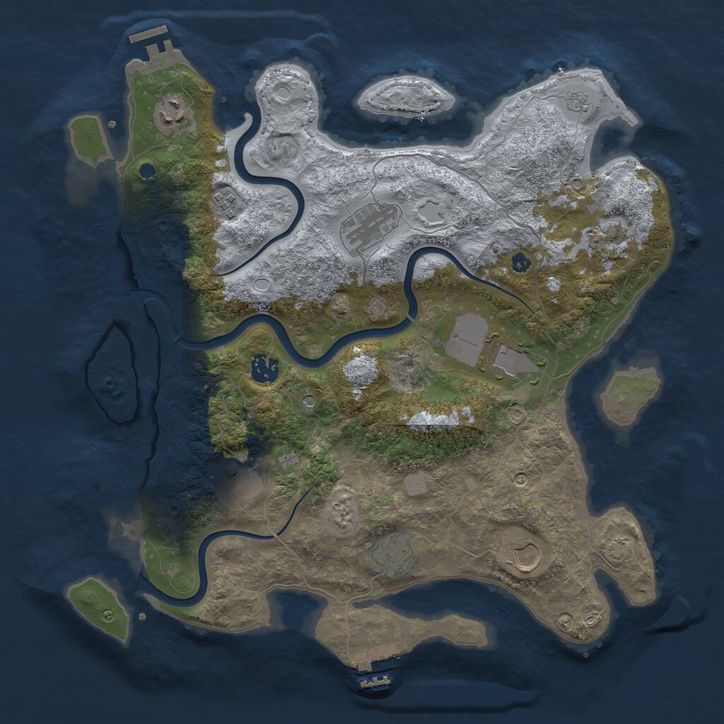 Rust Map: Procedural Map, Size: 3750, Seed: 75963680, 15 Monuments