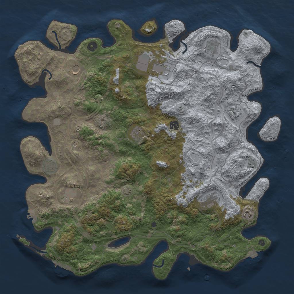 Rust Map: Procedural Map, Size: 4600, Seed: 123775, 19 Monuments