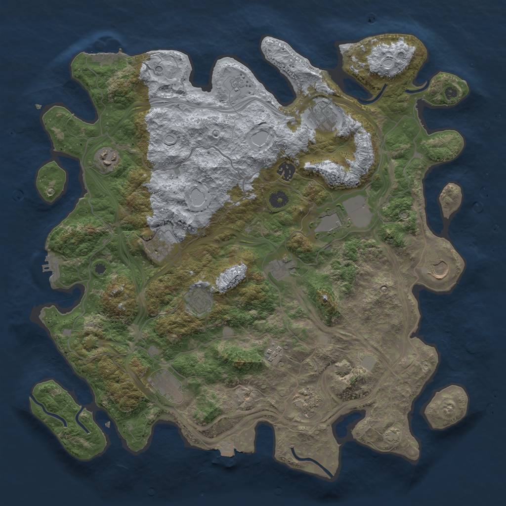Rust Map: Procedural Map, Size: 4250, Seed: 574309256, 19 Monuments