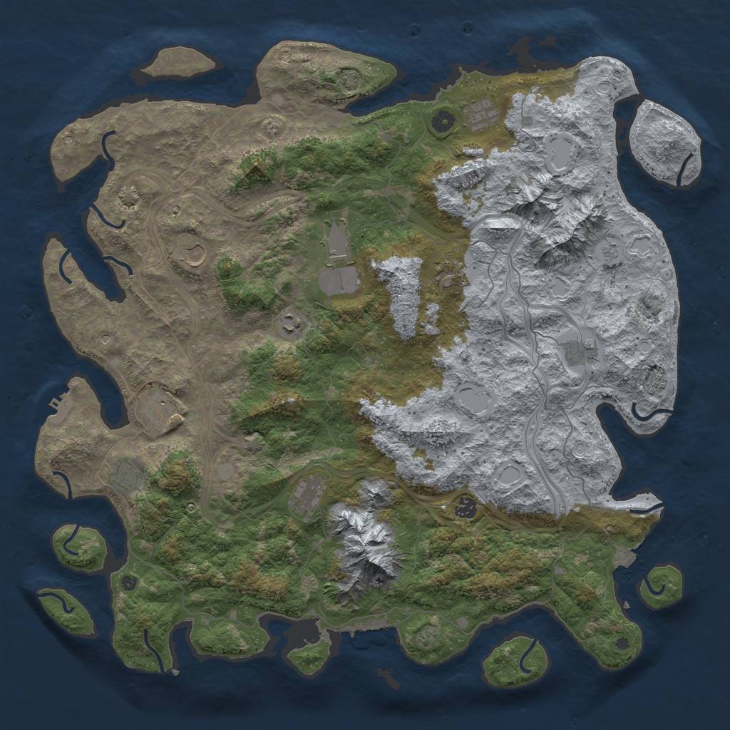 Rust Map: Procedural Map, Size: 5000, Seed: 182710842, 19 Monuments
