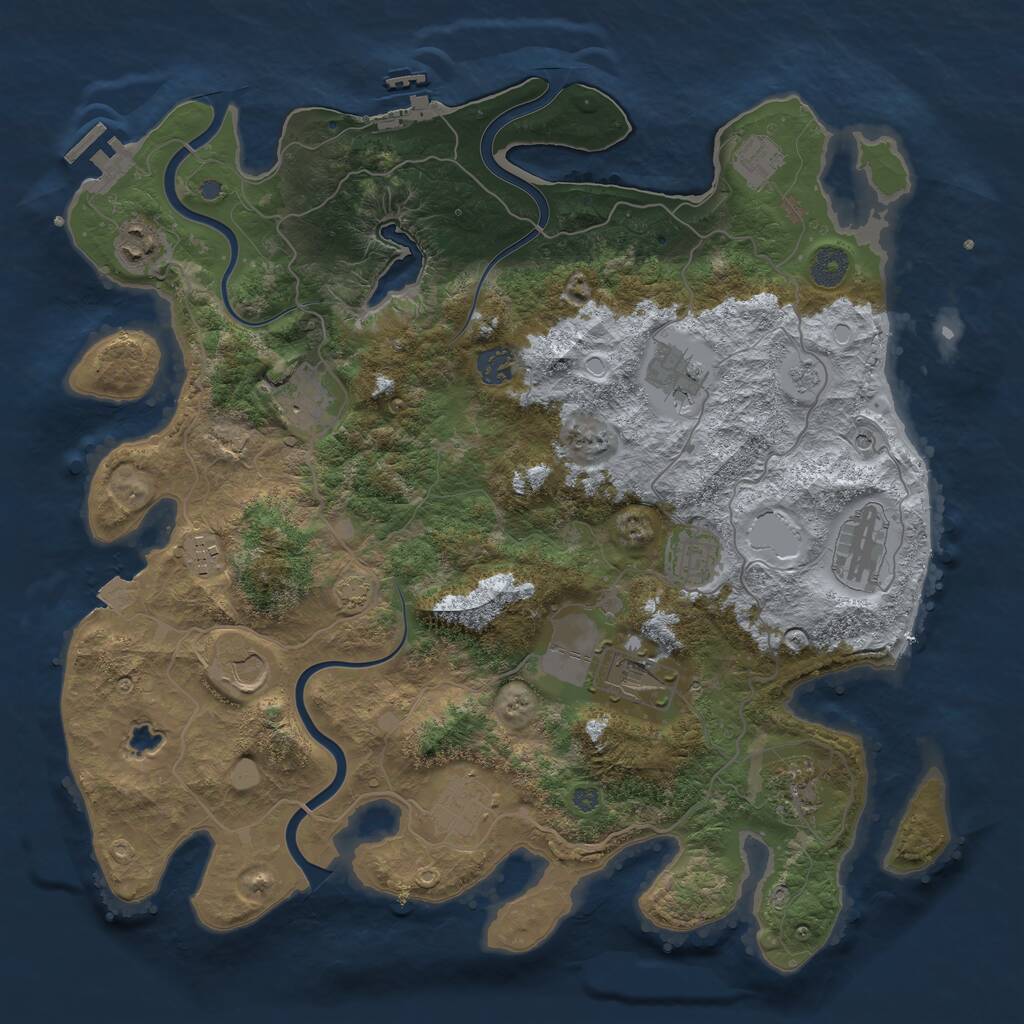 Rust Map: Procedural Map, Size: 4000, Seed: 1481779561, 19 Monuments
