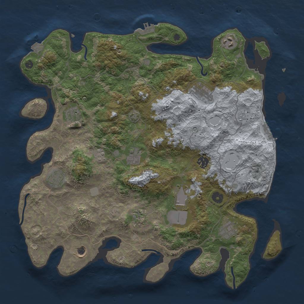 Rust Map: Procedural Map, Size: 4000, Seed: 1481779561, 19 Monuments