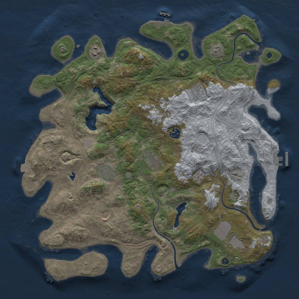 Rust Map: Procedural Map, Size: 4250, Seed: 285759, 14 Monuments