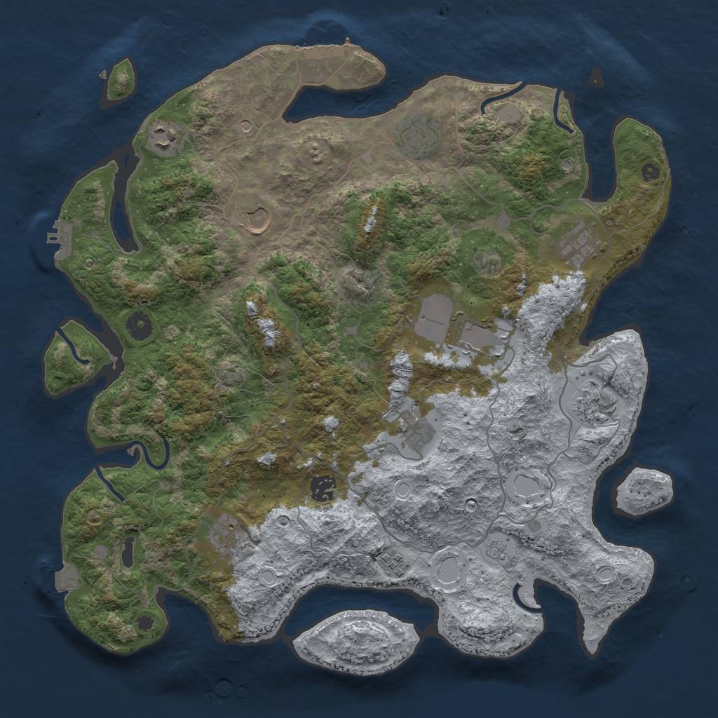 Rust Map: Procedural Map, Size: 4000, Seed: 122227318, 18 Monuments