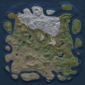 Thumbnail Rust Map: Procedural Map, Size: 4500, Seed: 1545422145, 16 Monuments