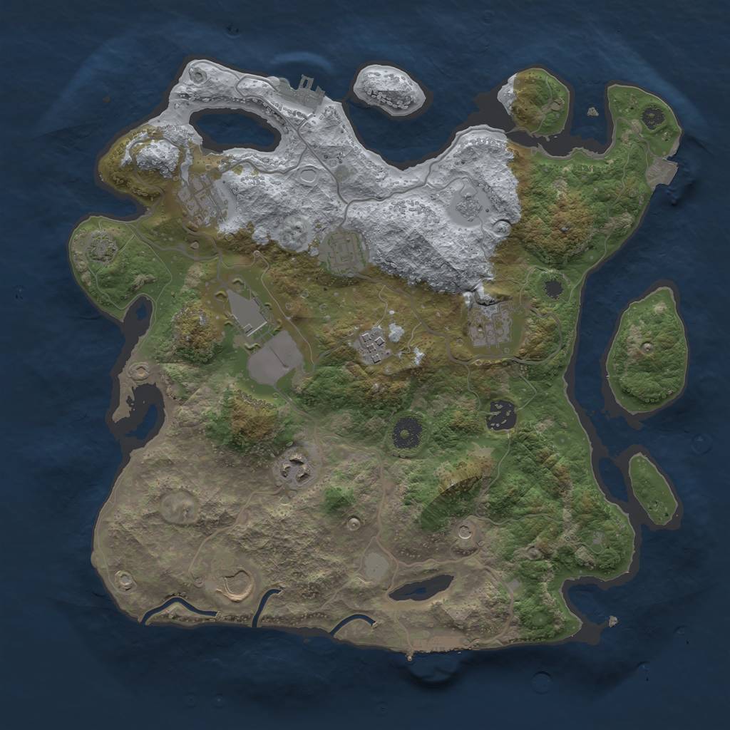 Rust Map: Procedural Map, Size: 3500, Seed: 1926410656, 16 Monuments