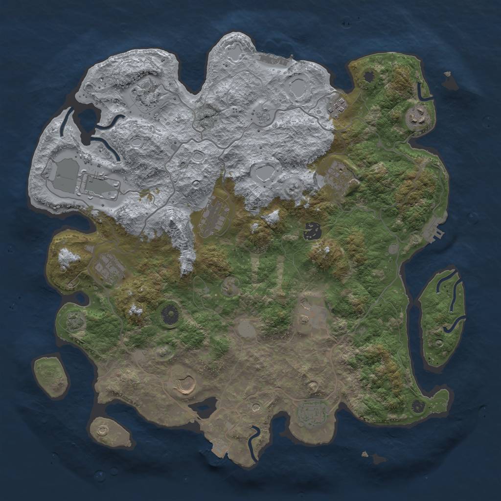 Rust Map: Procedural Map, Size: 4000, Seed: 952, 19 Monuments