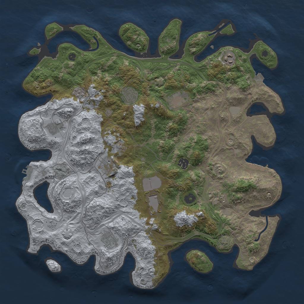 Rust Map: Procedural Map, Size: 4250, Seed: 1348734015, 18 Monuments