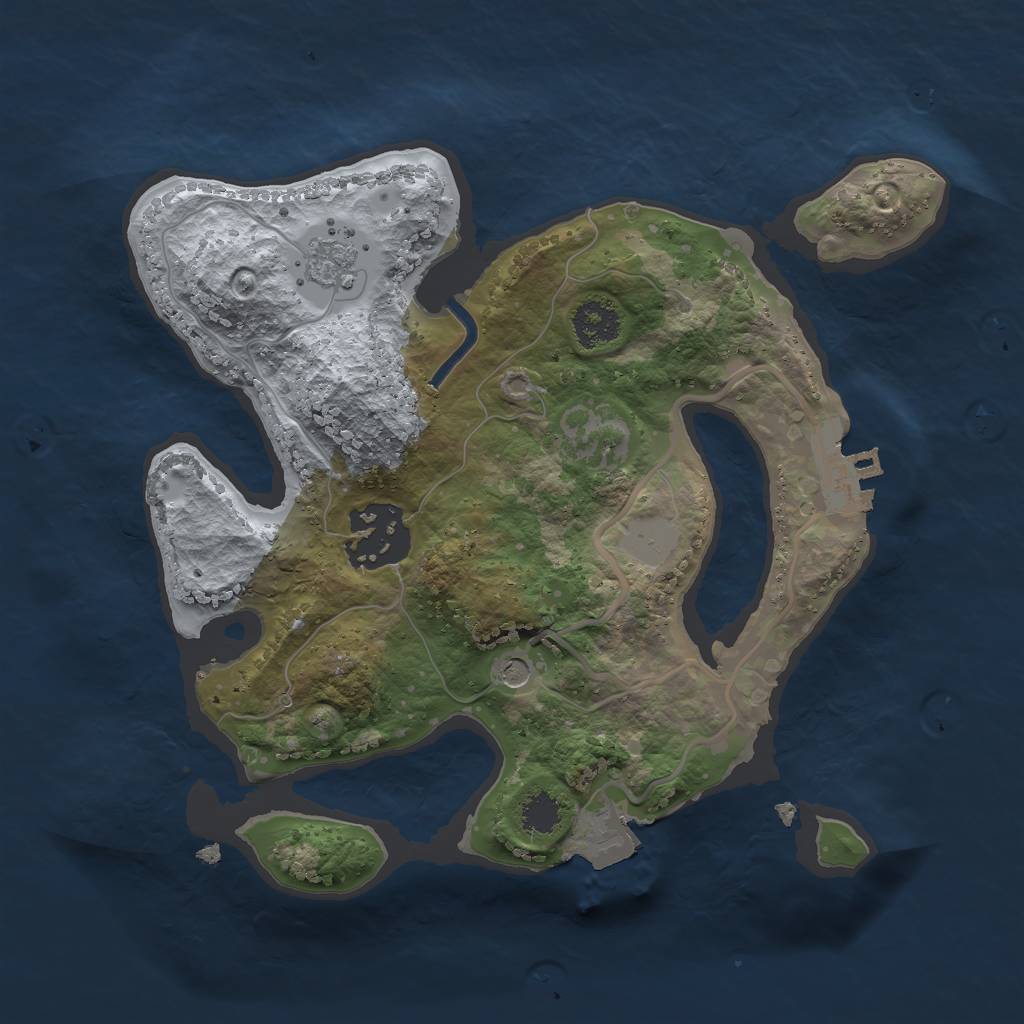 Rust Map: Procedural Map, Size: 2266, Seed: 8888888, 7 Monuments