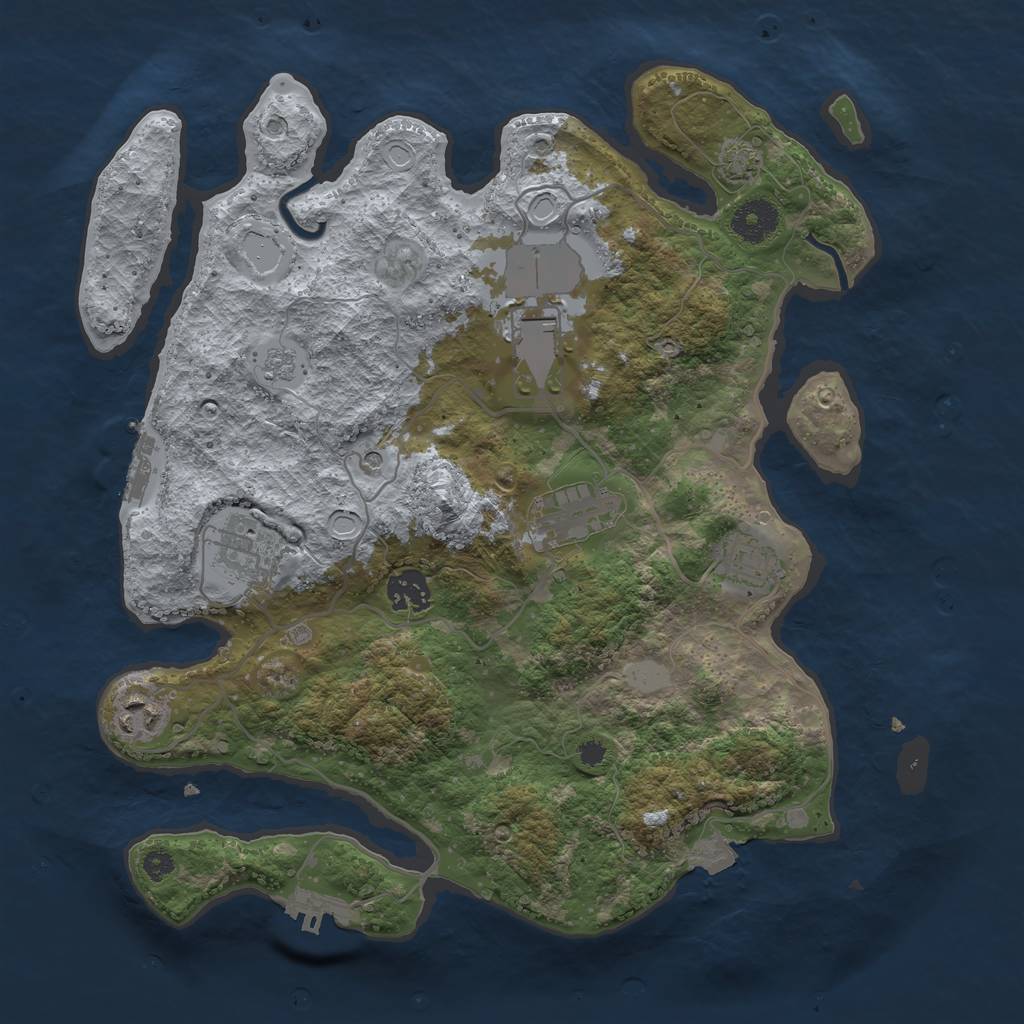 Rust Map: Procedural Map, Size: 3500, Seed: 583757626, 14 Monuments