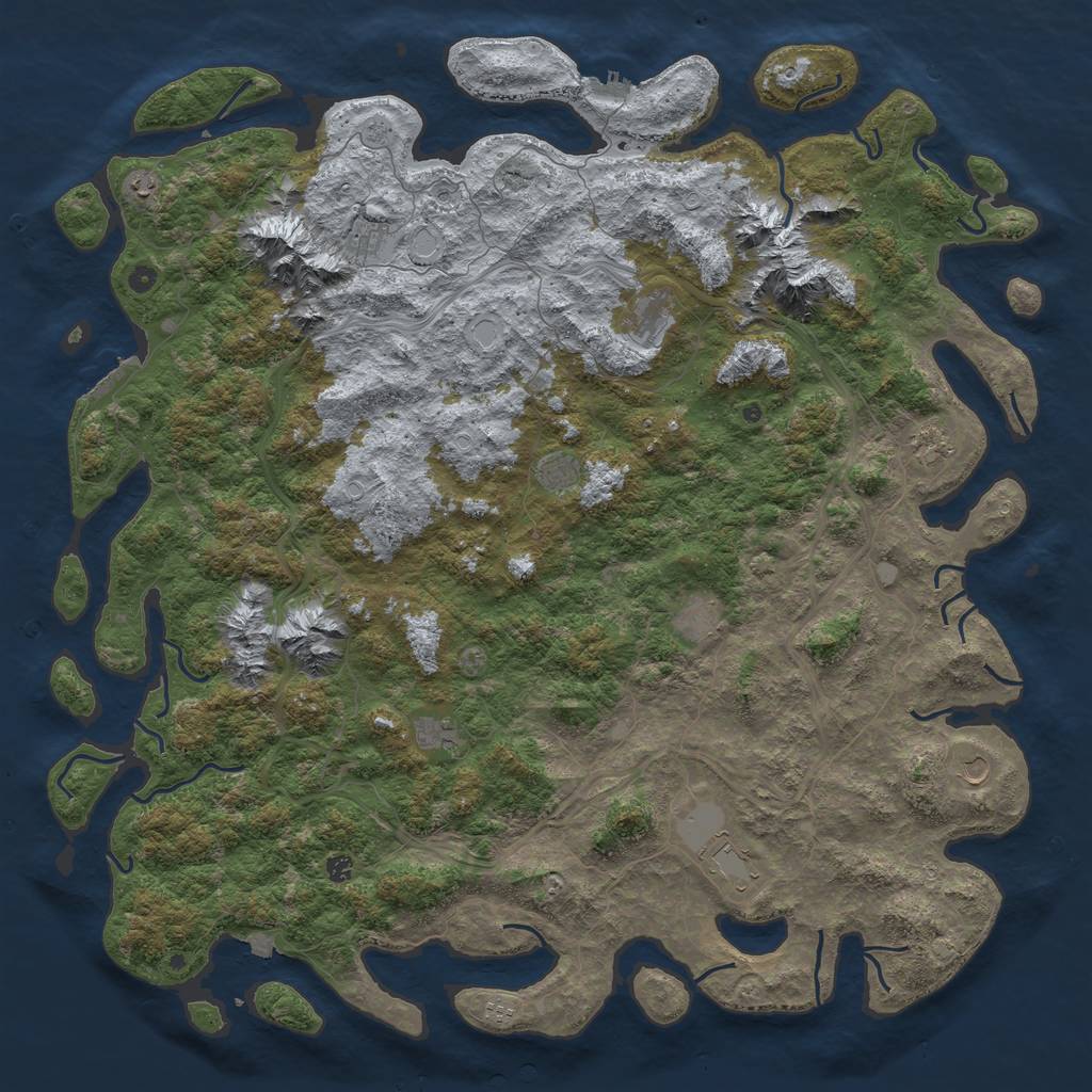 Rust Map: Procedural Map, Size: 6000, Seed: 960073647, 19 Monuments