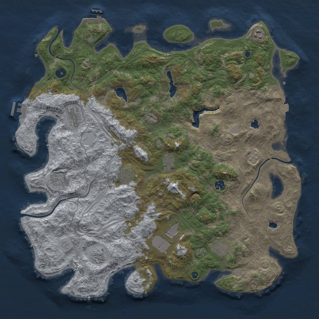 Rust Map: Procedural Map, Size: 4700, Seed: 2133054305, 16 Monuments
