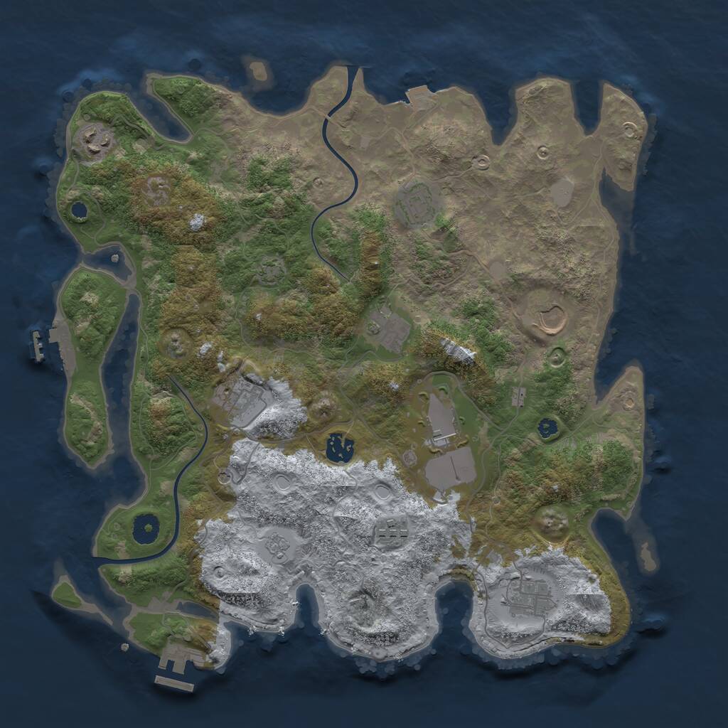 Rust Map: Procedural Map, Size: 3750, Seed: 759383569, 15 Monuments