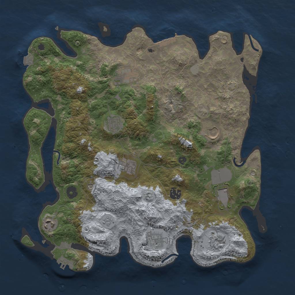 Rust Map: Procedural Map, Size: 3750, Seed: 759383569, 17 Monuments