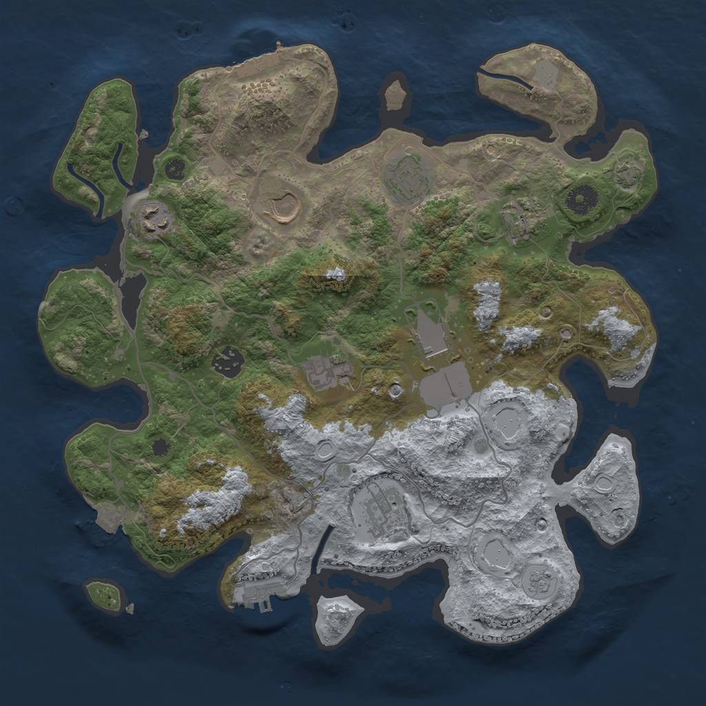 Rust Map: Procedural Map, Size: 3500, Seed: 1731784126, 15 Monuments