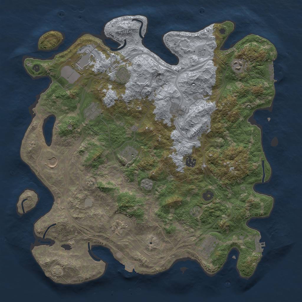 Rust Map: Procedural Map, Size: 4250, Seed: 1446189408, 19 Monuments