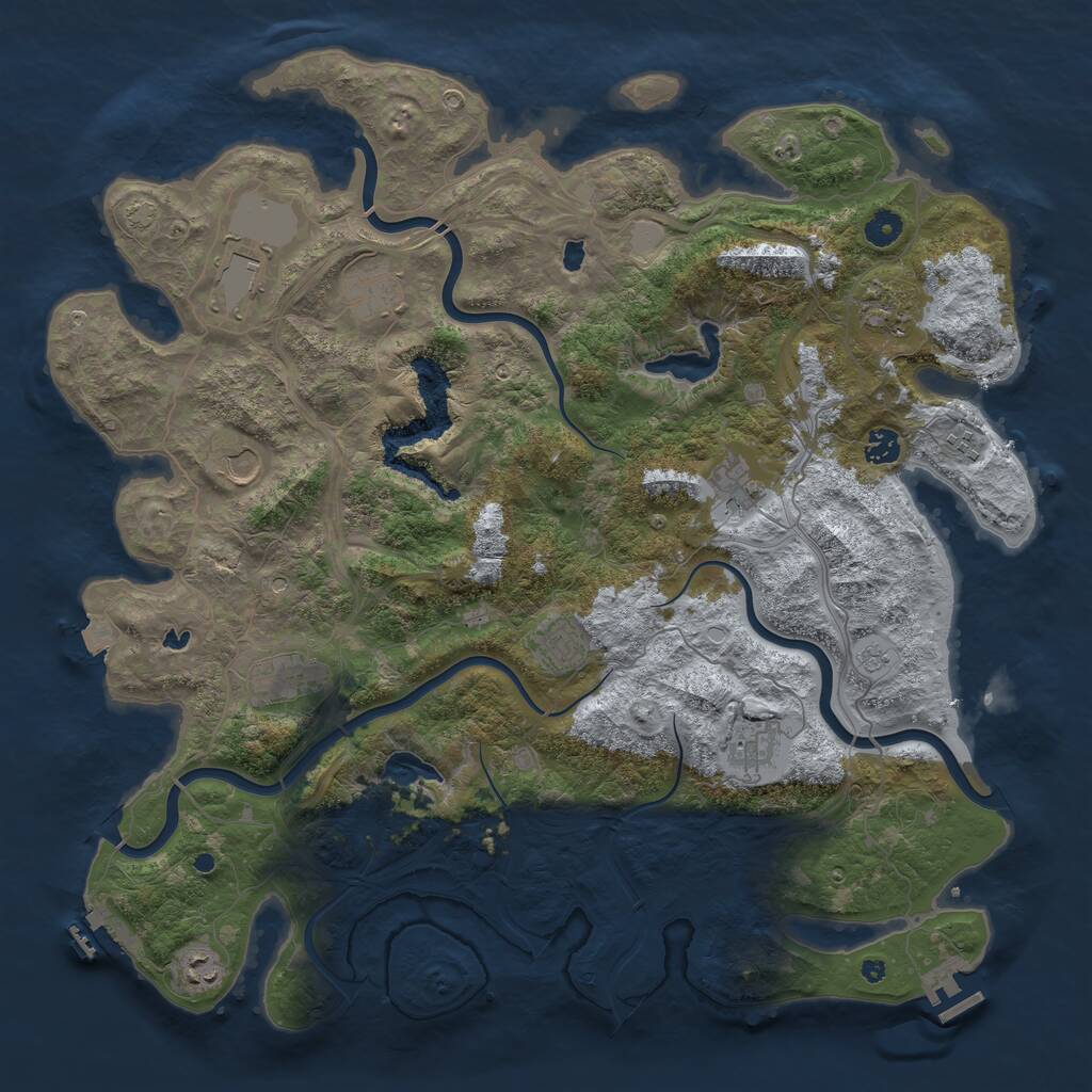 Rust Map: Procedural Map, Size: 4500, Seed: 1519930346, 17 Monuments