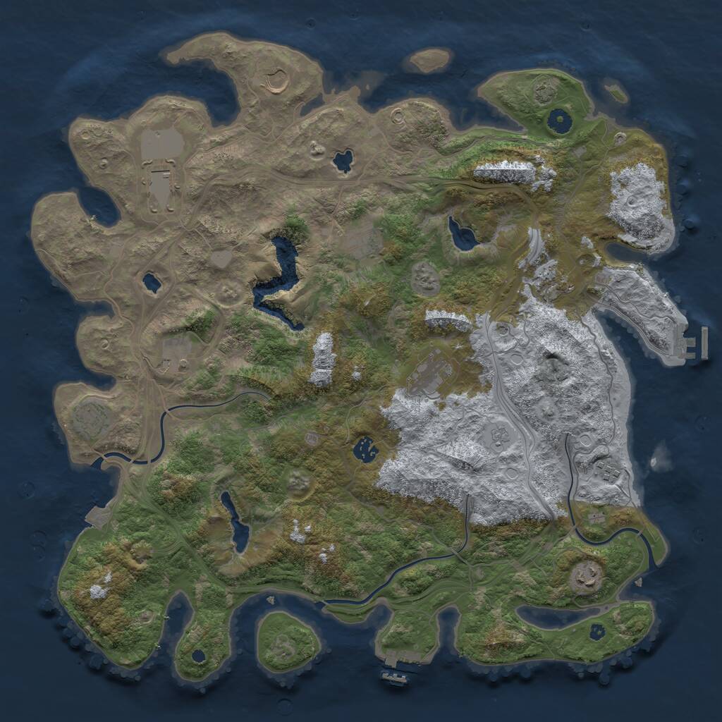 Rust Map: Procedural Map, Size: 4500, Seed: 1519930346, 16 Monuments