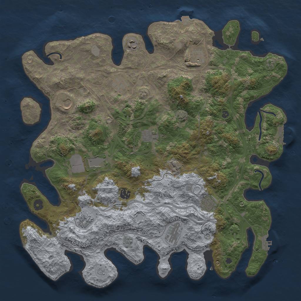Rust Map: Procedural Map, Size: 4250, Seed: 1300841182, 19 Monuments
