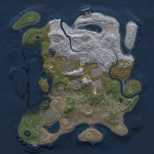 Thumbnail Rust Map: Procedural Map, Size: 3500, Seed: 839630860, 13 Monuments