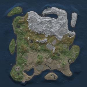 Thumbnail Rust Map: Procedural Map, Size: 3500, Seed: 839630860, 16 Monuments