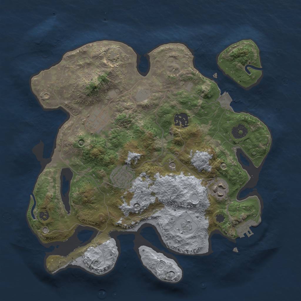 Rust Map: Procedural Map, Size: 3000, Seed: 64747219, 11 Monuments