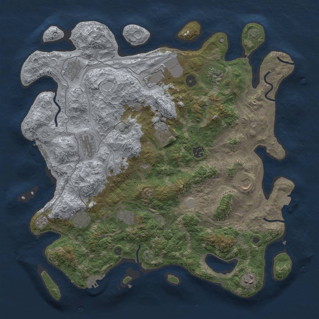 Rust Map: Procedural Map, Size: 4250, Seed: 1082786238, 19 Monuments