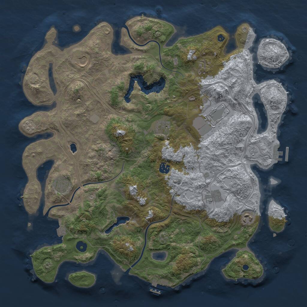 Rust Map: Procedural Map, Size: 4250, Seed: 658016622, 15 Monuments