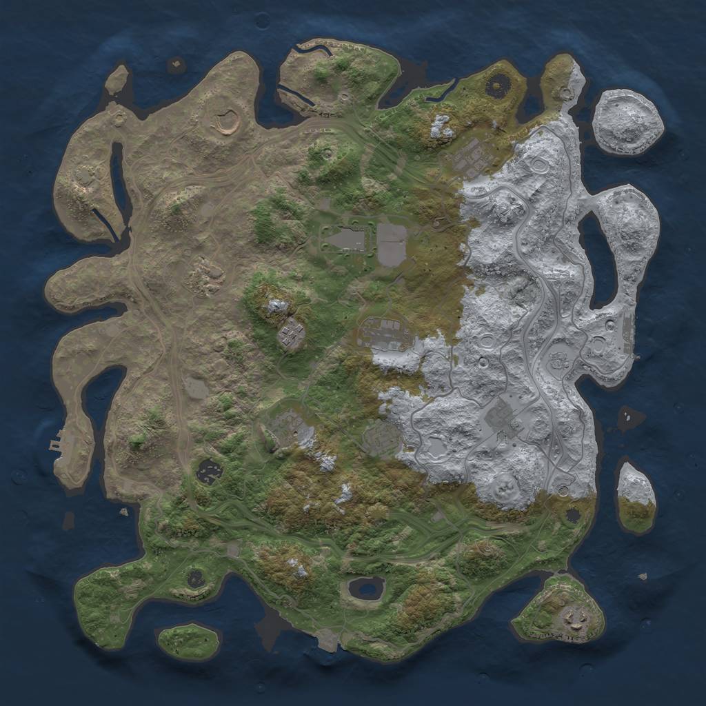Rust Map: Procedural Map, Size: 4250, Seed: 658016622, 19 Monuments