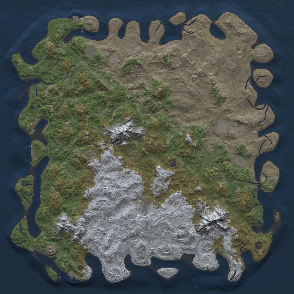 Rust Map: Procedural Map, Size: 6000, Seed: 314536612, 19 Monuments