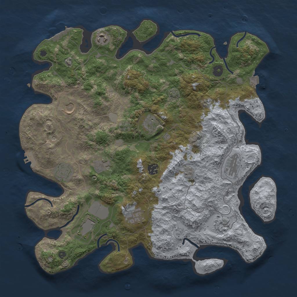 Rust Map: Procedural Map, Size: 4000, Seed: 1507551973, 19 Monuments