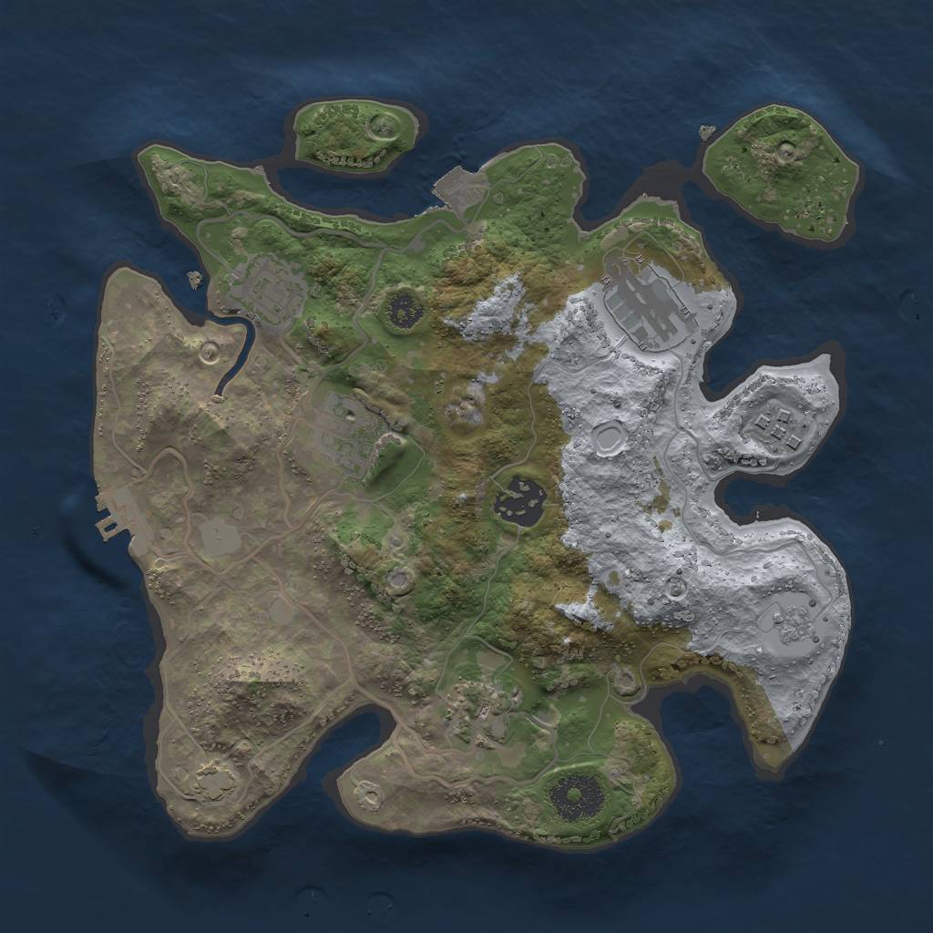 Rust Map: Procedural Map, Size: 2800, Seed: 85337421, 12 Monuments