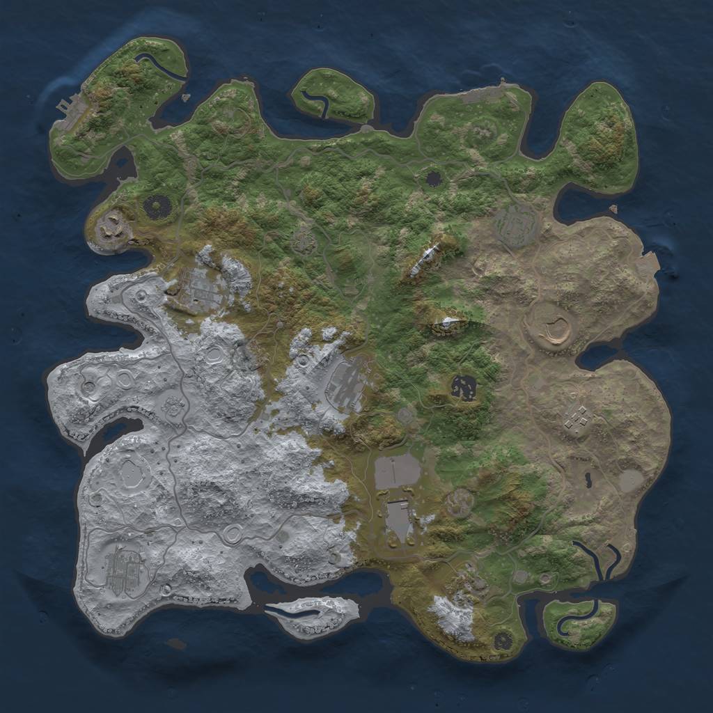 Rust Map: Procedural Map, Size: 4000, Seed: 86849301, 18 Monuments