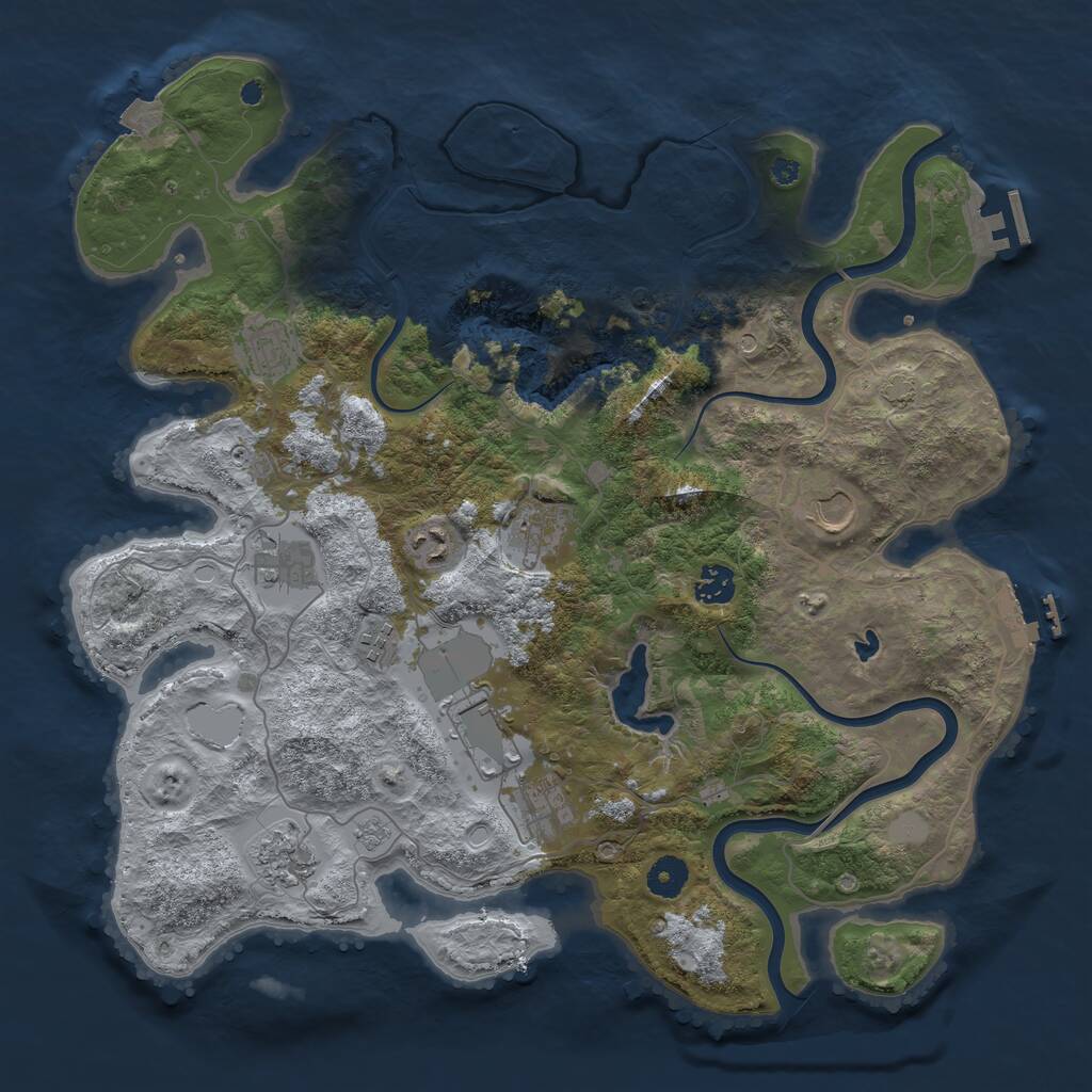 Rust Map: Procedural Map, Size: 4000, Seed: 86849301, 16 Monuments