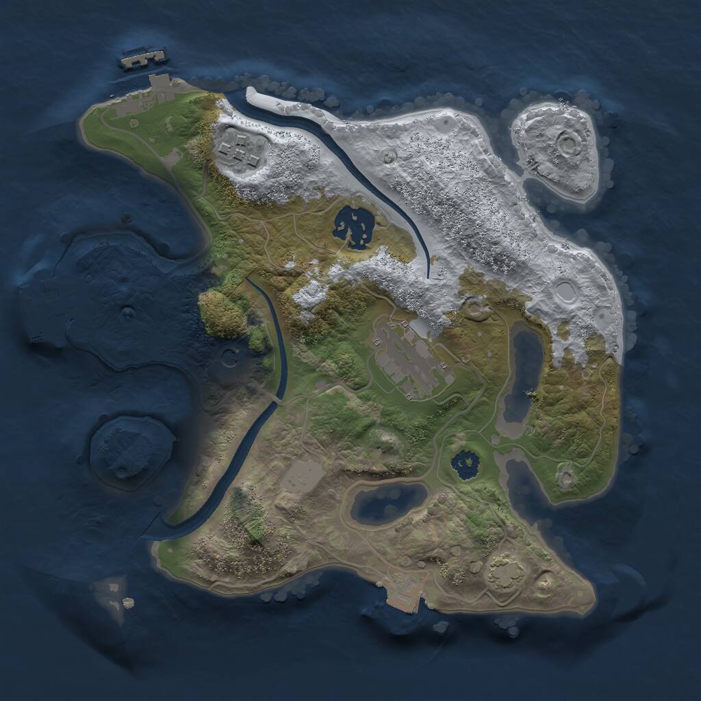 Rust Map: Procedural Map, Size: 2500, Seed: 1511762999, 8 Monuments