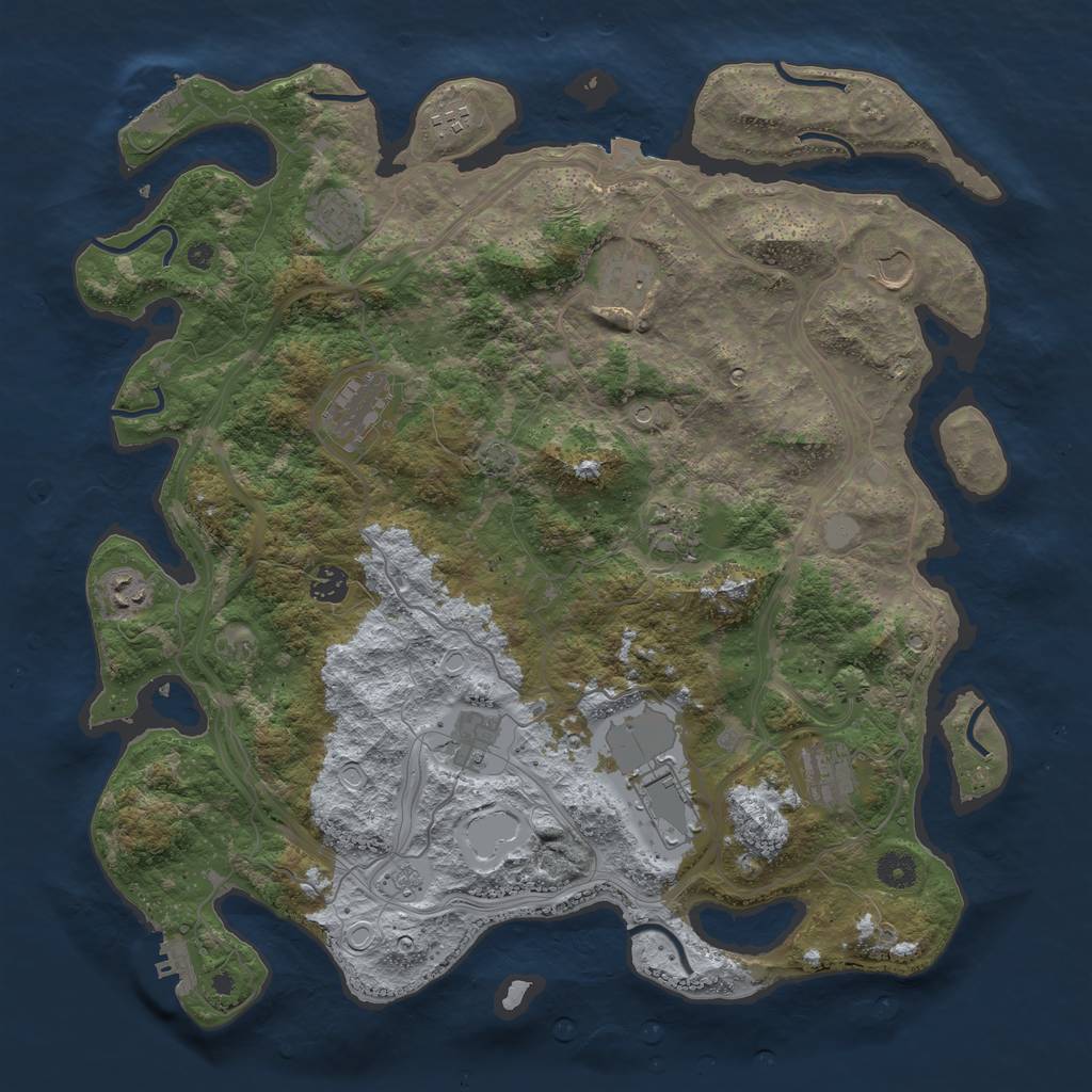 Rust Map: Procedural Map, Size: 4250, Seed: 1706138580, 19 Monuments