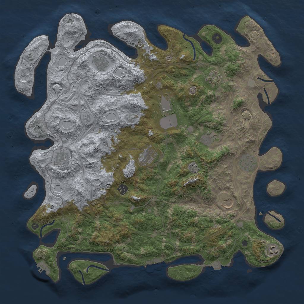 Rust Map: Procedural Map, Size: 4500, Seed: 1348843880, 19 Monuments