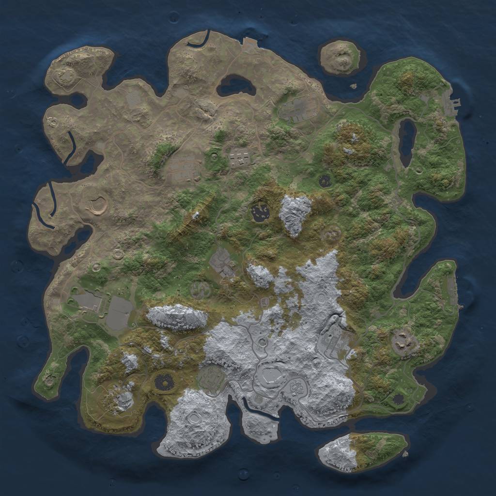 Rust Map: Procedural Map, Size: 4000, Seed: 809, 19 Monuments