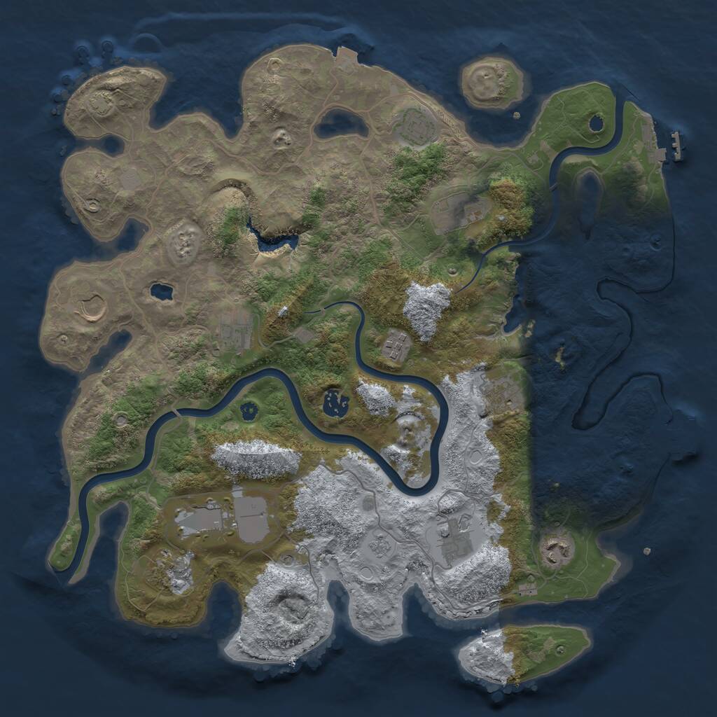 Rust Map: Procedural Map, Size: 4000, Seed: 809, 17 Monuments