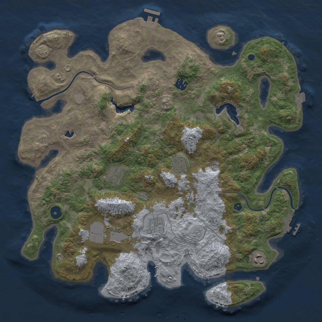 Rust Map: Procedural Map, Size: 4000, Seed: 809, 13 Monuments