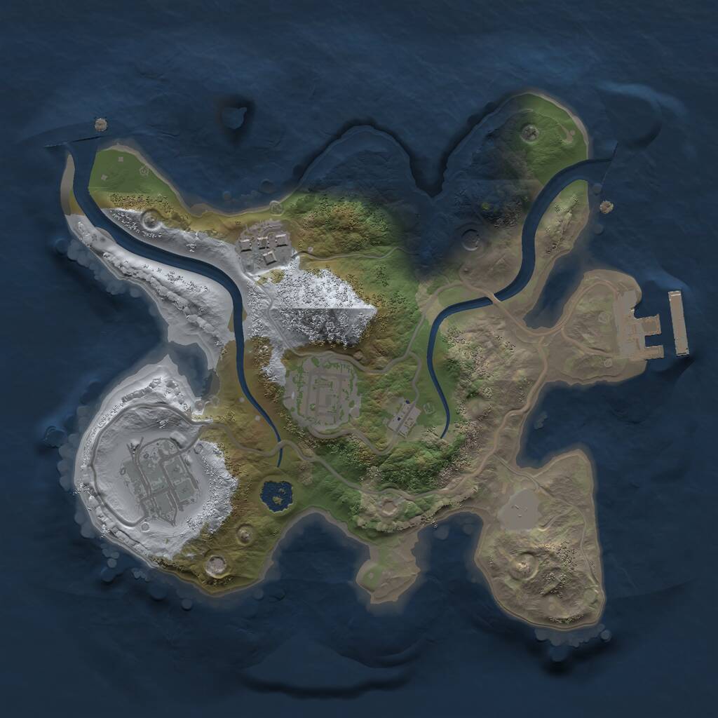 Rust Map: Procedural Map, Size: 2250, Seed: 76938722, 6 Monuments