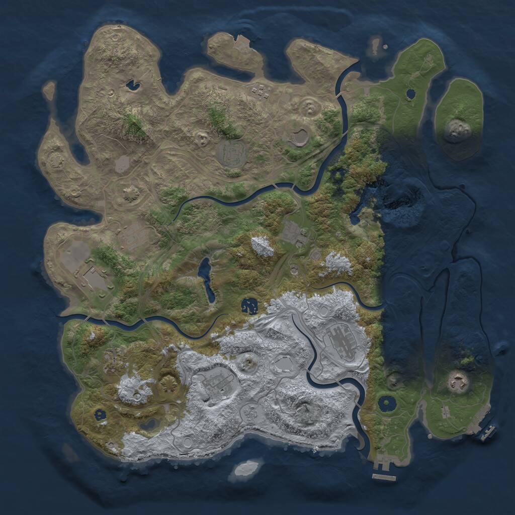 Rust Map: Procedural Map, Size: 4400, Seed: 538434521, 17 Monuments
