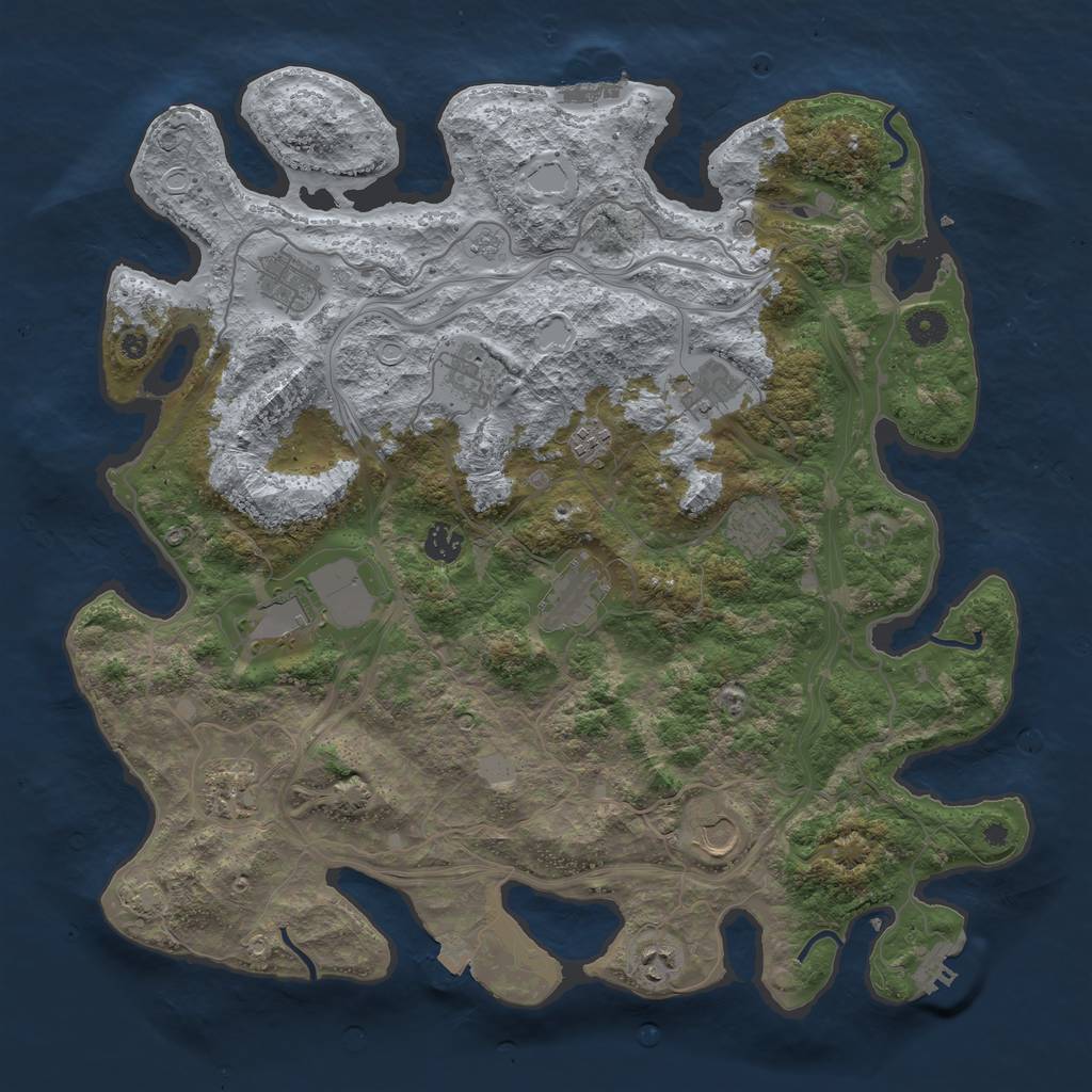 Rust Map: Procedural Map, Size: 4250, Seed: 324604156, 19 Monuments