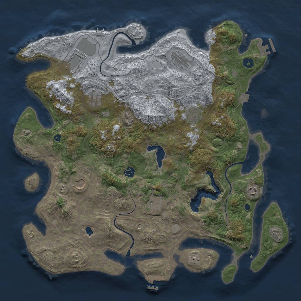 Rust Map: Procedural Map, Size: 4250, Seed: 38893025, 15 Monuments