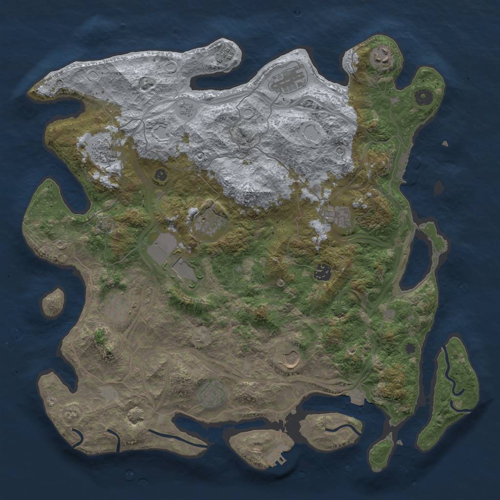 Rust Map: Procedural Map, Size: 4250, Seed: 38893025, 19 Monuments