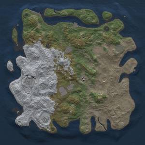 Thumbnail Rust Map: Procedural Map, Size: 4300, Seed: 808, 19 Monuments