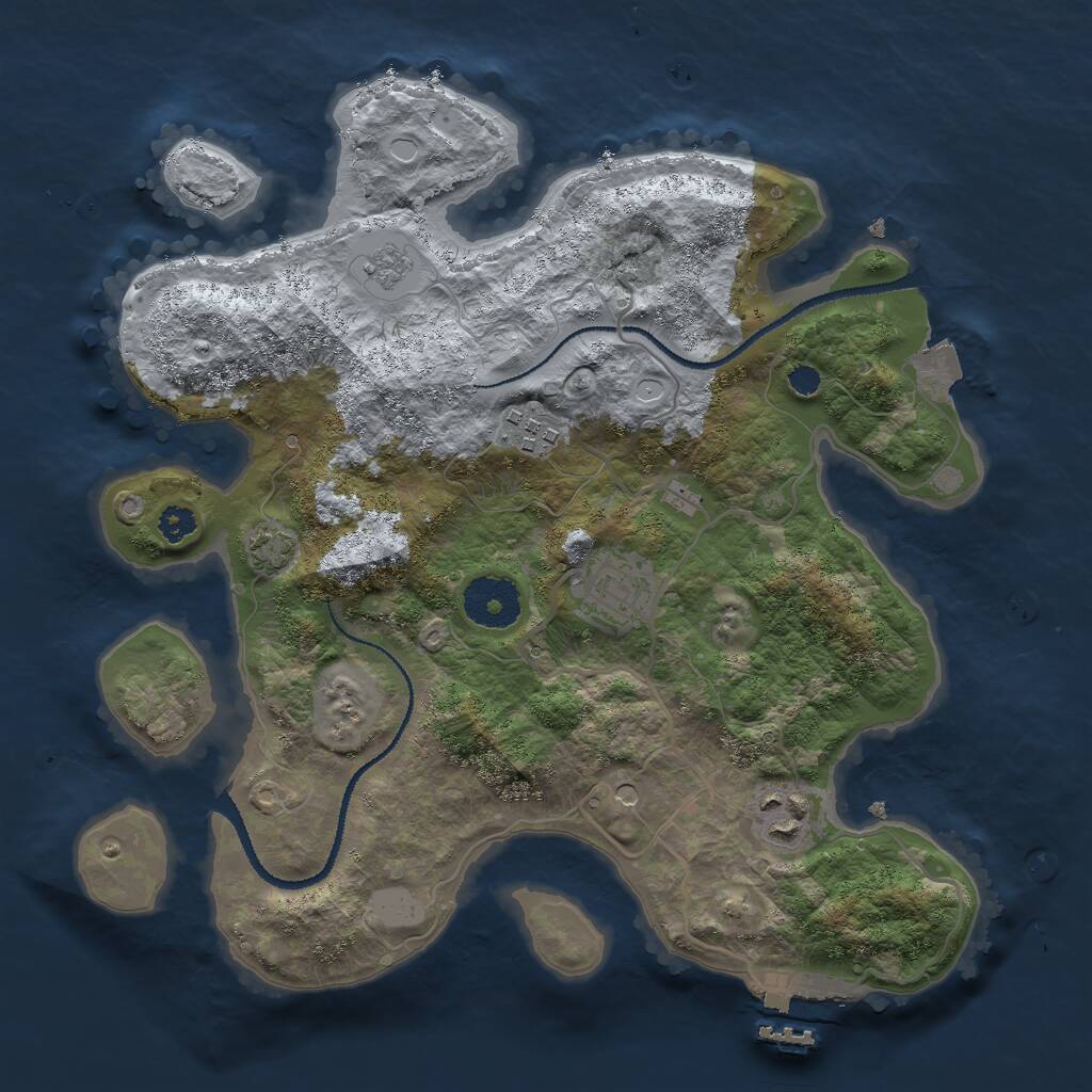 Rust Map: Procedural Map, Size: 3000, Seed: 847752477, 8 Monuments