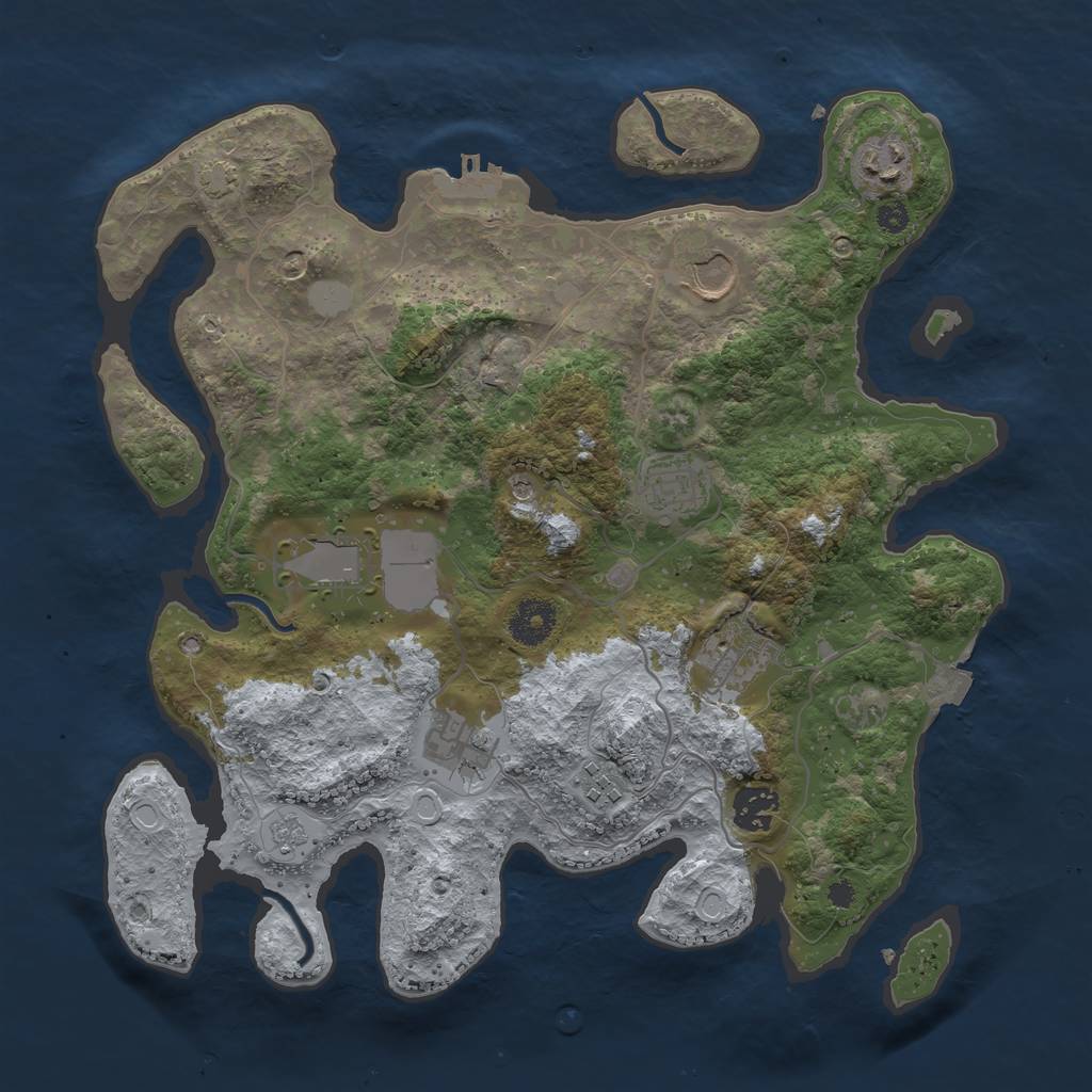 Rust Map: Procedural Map, Size: 3500, Seed: 65311806, 15 Monuments