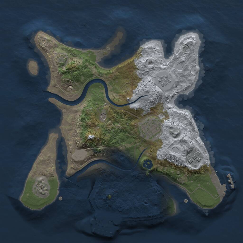 Rust Map: Procedural Map, Size: 2500, Seed: 237722204, 8 Monuments
