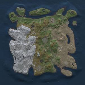 Thumbnail Rust Map: Procedural Map, Size: 3500, Seed: 1842838597, 16 Monuments